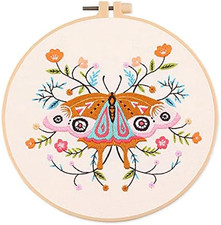 Embroidery Starter Kit with Butterfly Pattern, DIY Full Range Stamped Embroidery