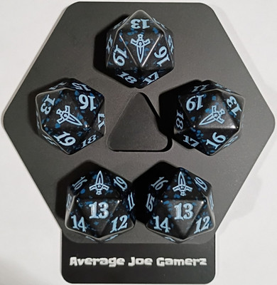 Blue & Black Spindown Dice (Set of 5) [Murders at Karlov Manor] MTG