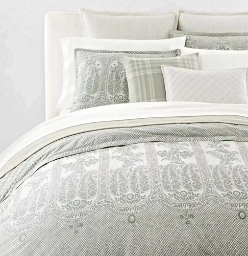 Lauren Ralph Lauren Wakefield 3 Pcs Paisley KING Duvet Set NEW Celadon - Picture 2 of 6