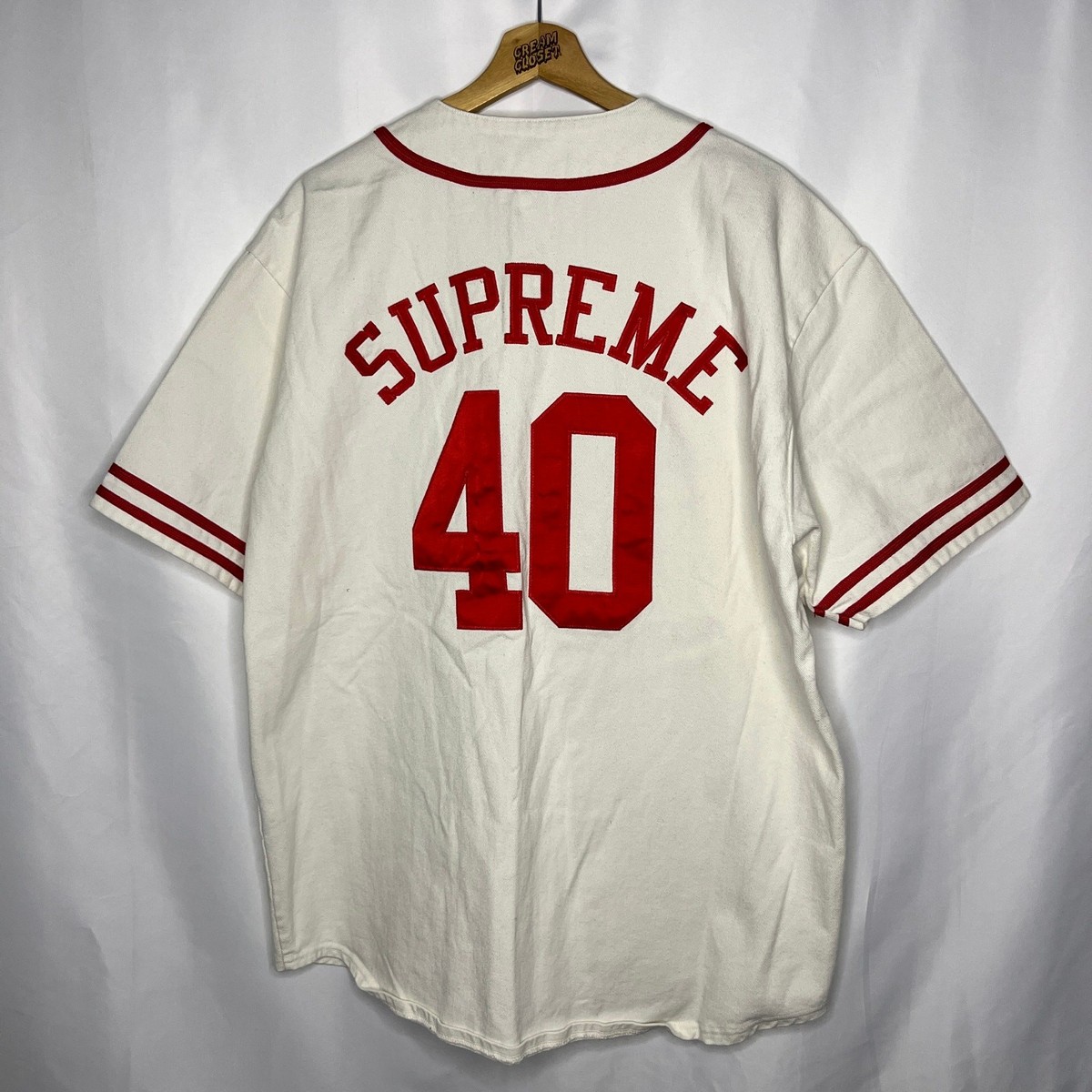 SS25 2025 Supreme NYC x 40 Acres Twill Baseball Jersey L | eBay