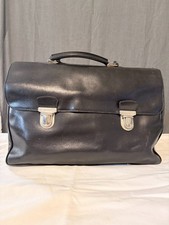 Prada Mens Black Saffiano Leather Attache Bri...