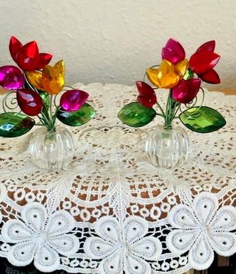 Deko Blumenstrauß Crystal Expressions Marke GANZ, Flower Tulip Posy Pot