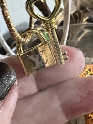 Louie Vuitton Lock And Key In Gold And It s Stamped, Authentic Made Into Earring