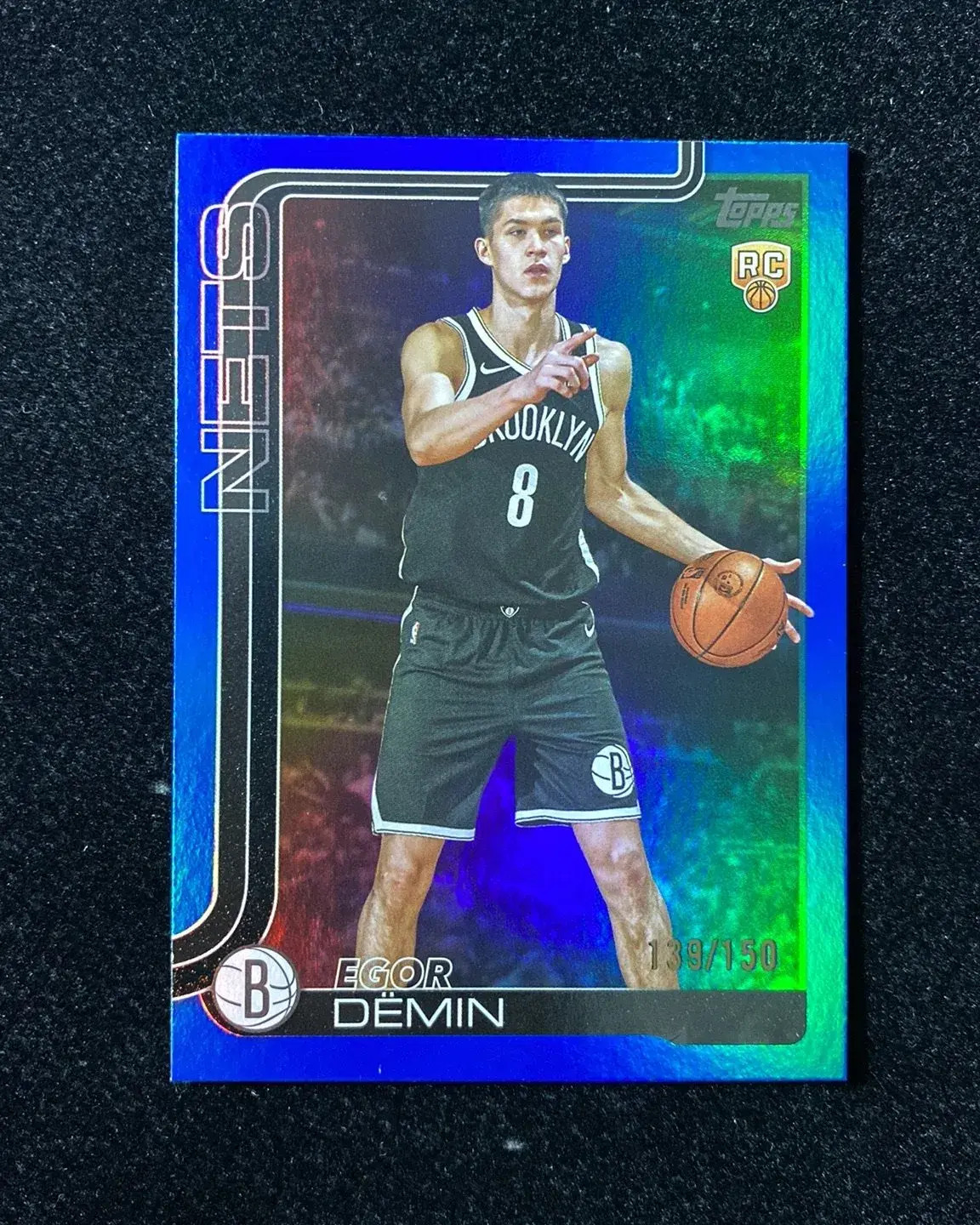 2025-26 Topps Flagship Blue Rainbow #208 Egor Demin RC Rookie 139/150 Nets HD