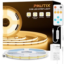 PAUTIX COB LED Strip Light,LED Lights 16.4ft,UL Listed Warm White 2700K Dotless