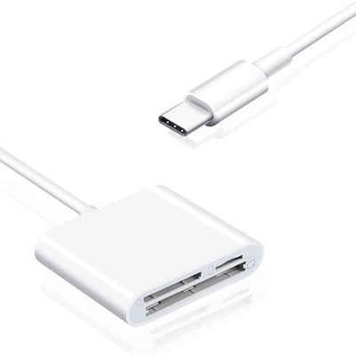 Type-C to CF SD MicroSD Card Reader Adapter Plug Play for Smartphone iPad Mac