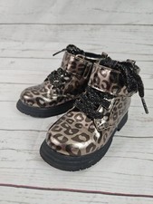 OshKosh Toddler Girls SZ 9 Leopard Print Combat Boots