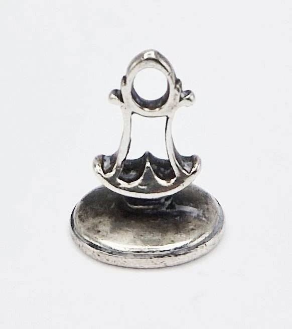 SELLO DE PLATA ESTERLINA GEORGIANA FOB INTAGLIO c1790 ESCUDO HERÁLDICO DE LA FAMILIA Foto 3 de 4