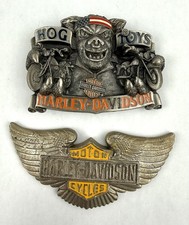 Harley Davidson Belt Buckle Lot Righteous Products 1973  1991 Baron USA  Read 