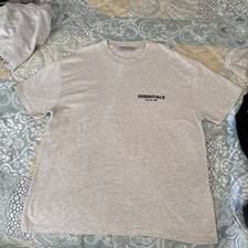 Fear of God Essentials, Oversize Graphic Tee, USED EXCELLENT, LIGHT OATMEAL, MED