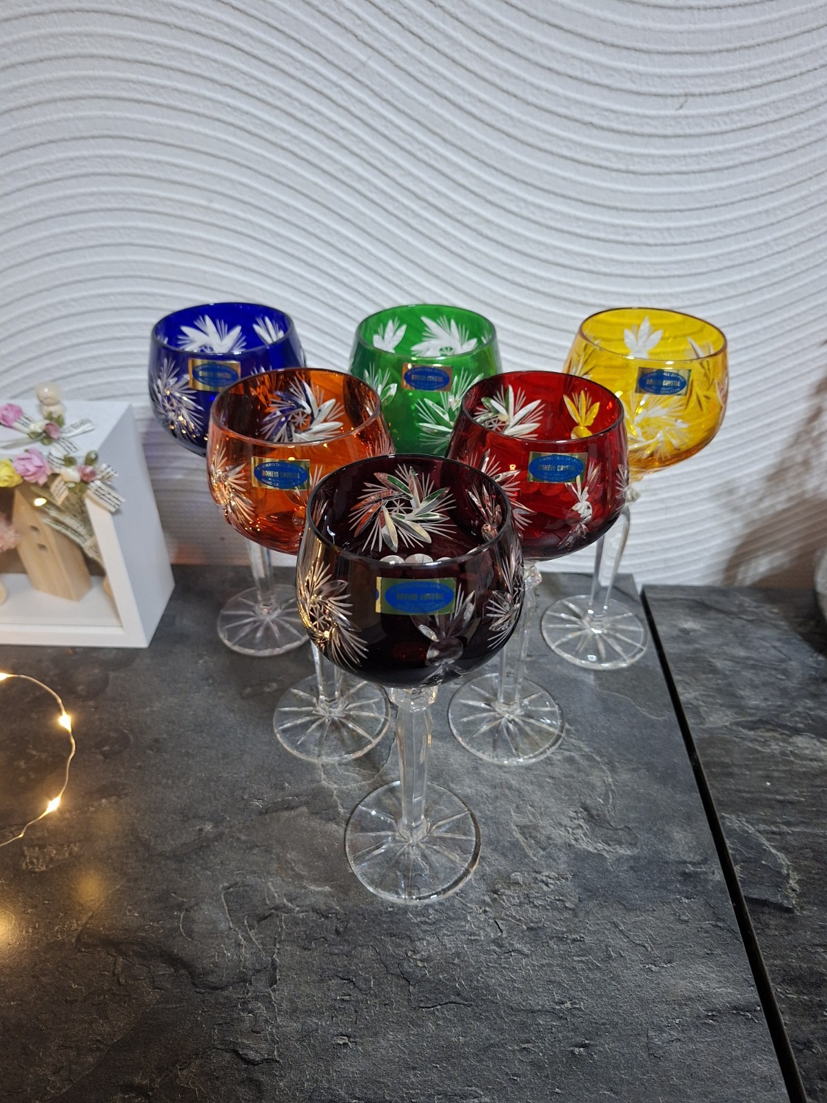 Zu verkaufen 6 Römergläser Lausitzer Glas mundgeblasen handgeschliffen schön