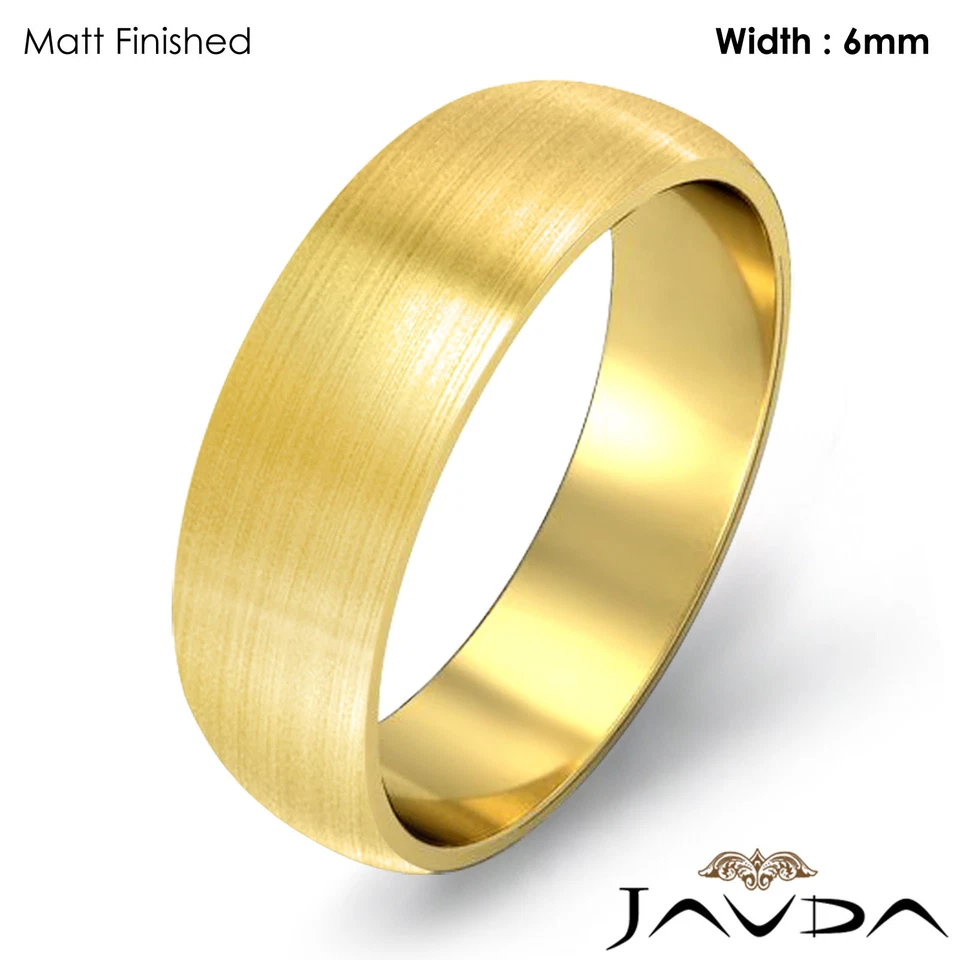 Mens Wedding Band Dome High Polished Solid Ring 6mm 14k Gold Yellow 5.9gm 8-8.75 - Изображение 2 из 4