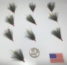 10 Black Dressed Treble Hooks Size 14 With Deer Hair . Fishing Fly Tying — photo 1