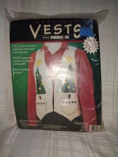 2 New Dimensions Applique Christmas Holiday Pine Tree Vest Sewing/Knitting Kit