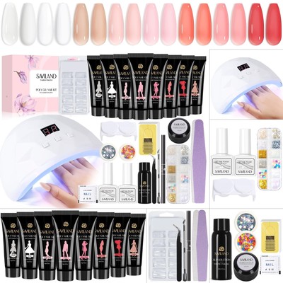 SAVILAND 8 Colors Poly Nail Extension Gel Nail Kit Poly Gel Nail Nudes Color ...
