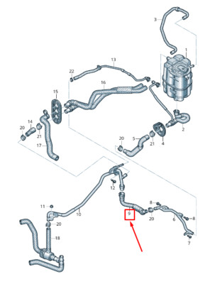 NEW AUDI RS5 COUPE SPORTB. RS4 AVANT QUATTRO COOLANT HOSE 8W2121052Q