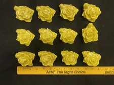 12 X Yellow Rose Floating Paraffin  Wax  Candle 2"x 3"Wide  x 1.5" Tall