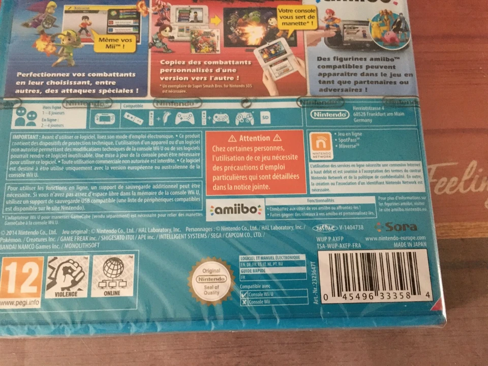 SUPER SMASH BROS NINTENDO WII U  neuf blister new sealed NINTENDO 1ERE VERSION ! - Photo 4/4