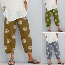 Pantaloni Harem Larghi Da Donna Pantaloni Casual Estivi In ​​Lino Di Cotone ☆