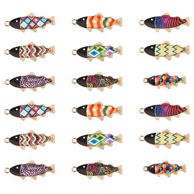 45pcs Rnamel Fish Charms Colorful Sea Animal Charms for Jewelry Making Necklaces