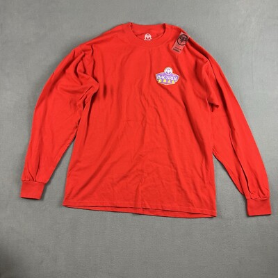 Bacardi Shirt Mens Extra Large Red Alcohol Long Sleeve Graphic Stretch Casual