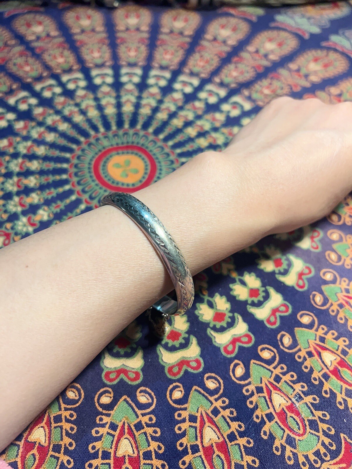 925 sterling silver geometric pattern bracelet - image 6