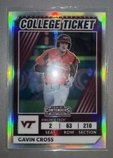 2022 panini contenders college ticket  gavin cross Virginia Tech Hokies Royals