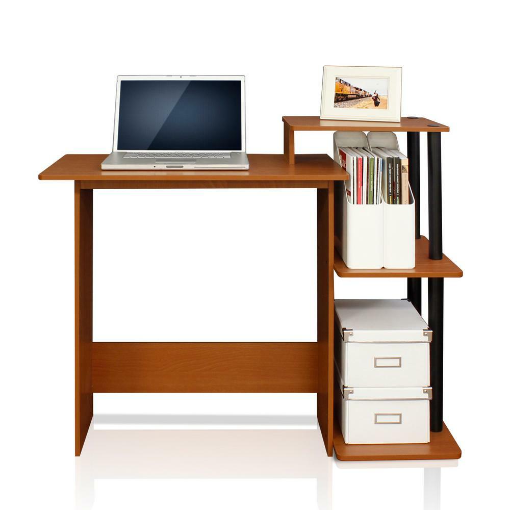 Computer Desk w/ Shelves Open Storage 39.6 in. Rectangular Light 