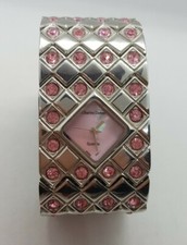 Charles Delon Uhr Sparkle Damen Silberfarben Metallarmband Rosa Strass