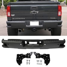 Black Rear Bumper For Chevy Silverado 1500 Gmc Sierra 2014-2018 Wsensor Holes