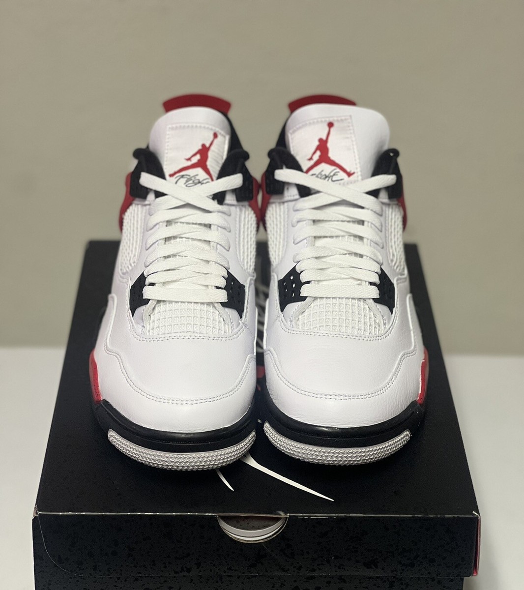Air Jordan 4 Retro'Red Cement' (GS) White/Fire Red-Black 408452