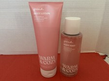 NEW VICTORIA'S SECRET LOVE PINK WARM  COZY BODY MIST  LOTION SET FULL SIZE