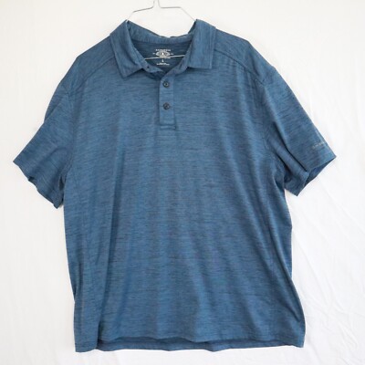 GH Bass Polo Shirt Mens Large Performance Golf Stretch Flex Blue Short  Sleeve