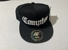 Compton AF Snaps Black Ball Cap Unused With Tags.
