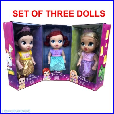 Disney Princess 30 cm Puppe 3er Pack - Baby Belle Baby Arielle & Baby Rapunzel *NEU*