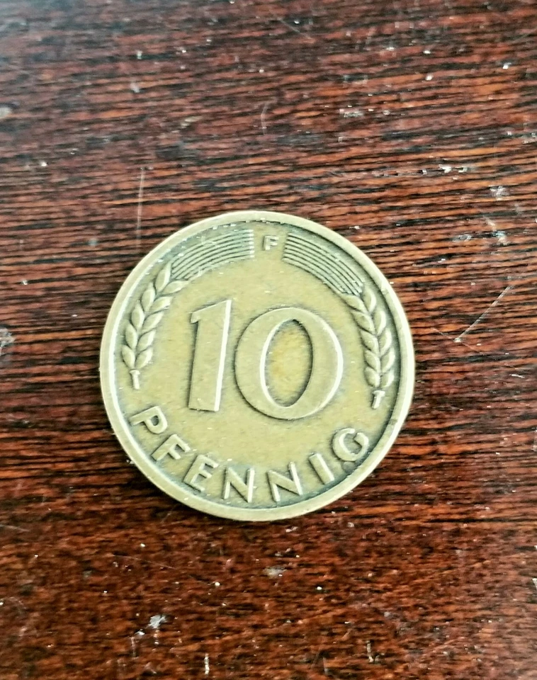 Alemania 10 peniques 1950 F República Federal de Alemania Foto 3 de 4