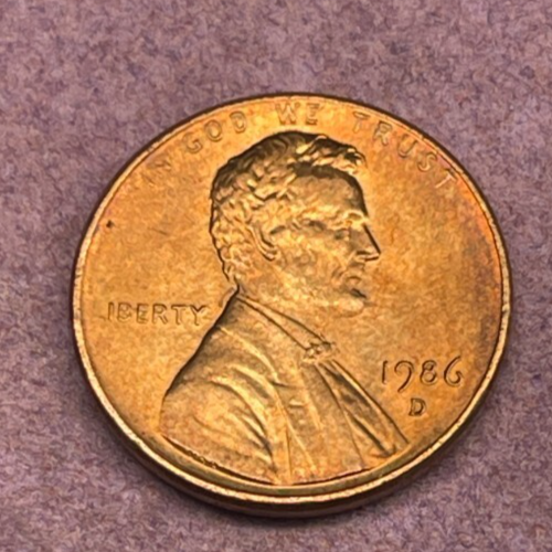1986 D Münzzeichen Lincoln Penny mit starkem Verdoppelungsfehler am Datumscode 61 - Bild 6 von 6