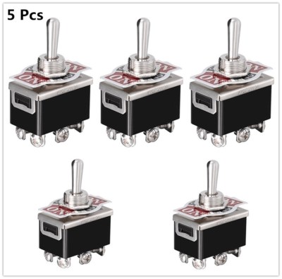 5x Heavy Duty 15A 250V DPDT 6 Pin ON-OFF-ON 3 Position Toggle Switch