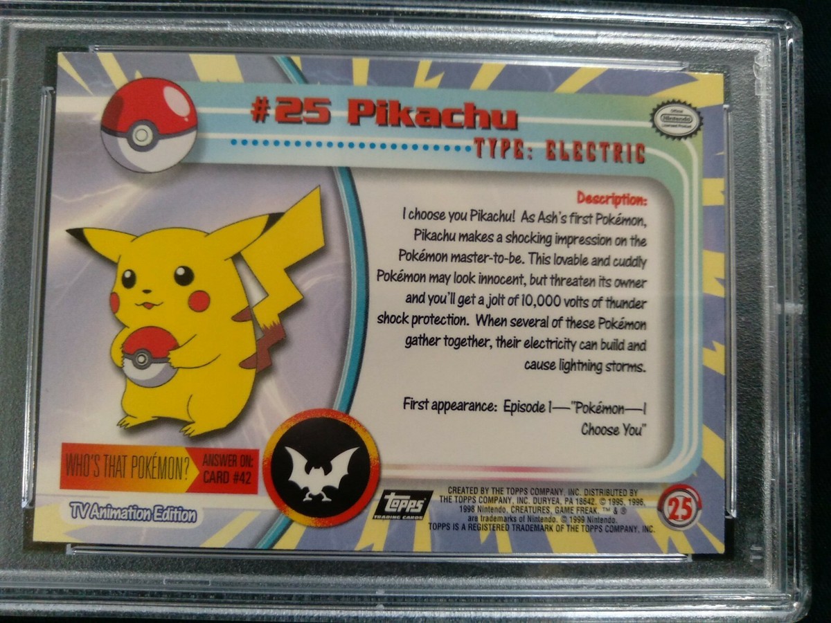 Graded PSA 5 PIKACHU #25 1999 TOPPS POKEMON T.V. FOIL *3D STAR