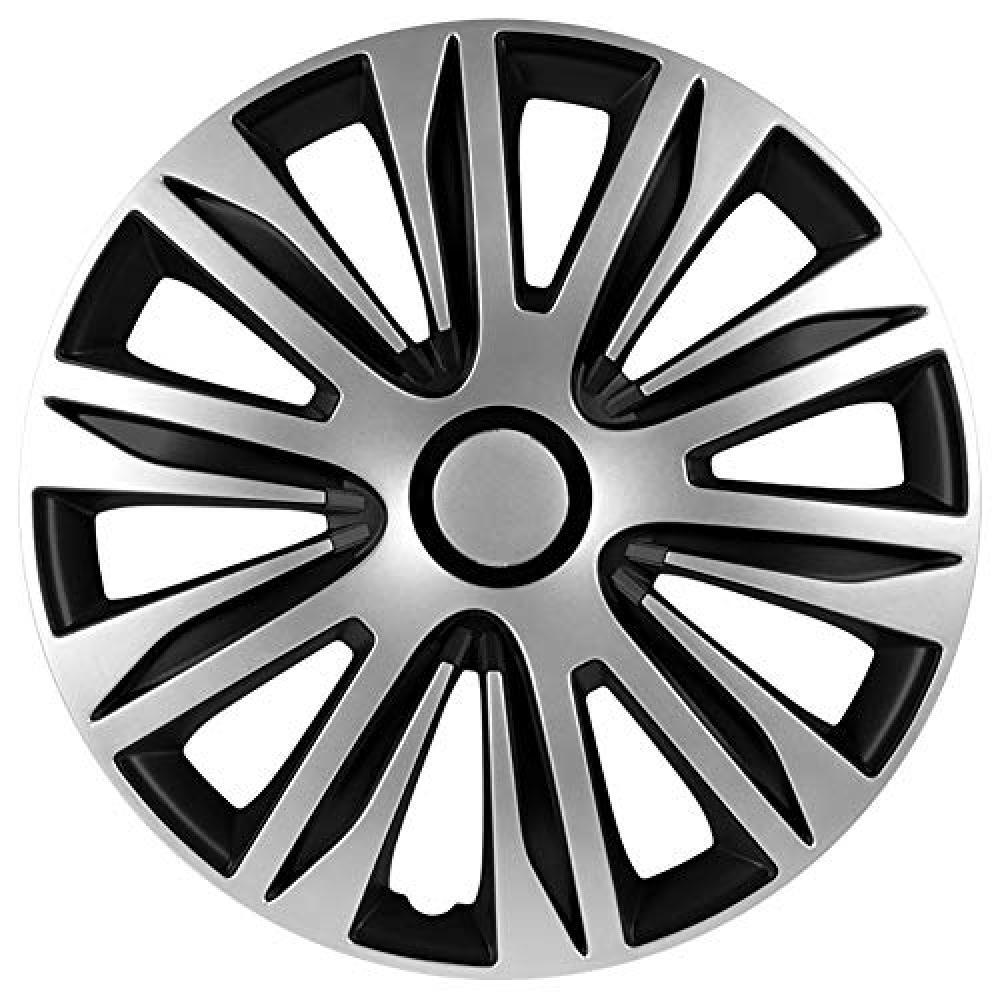 AUTOSTYLE PP 5206 - Set di copricerchioni Nardo 16", Colore: Argento/Nero - NUOV