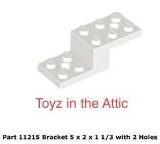 Lego 1x 11215 White Bracket 5 x 2 x 1 1/3 with 2 Holes 10497
