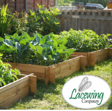 Image of Black Plastic Square Grow Bed 25cm x 97.5cm 230L