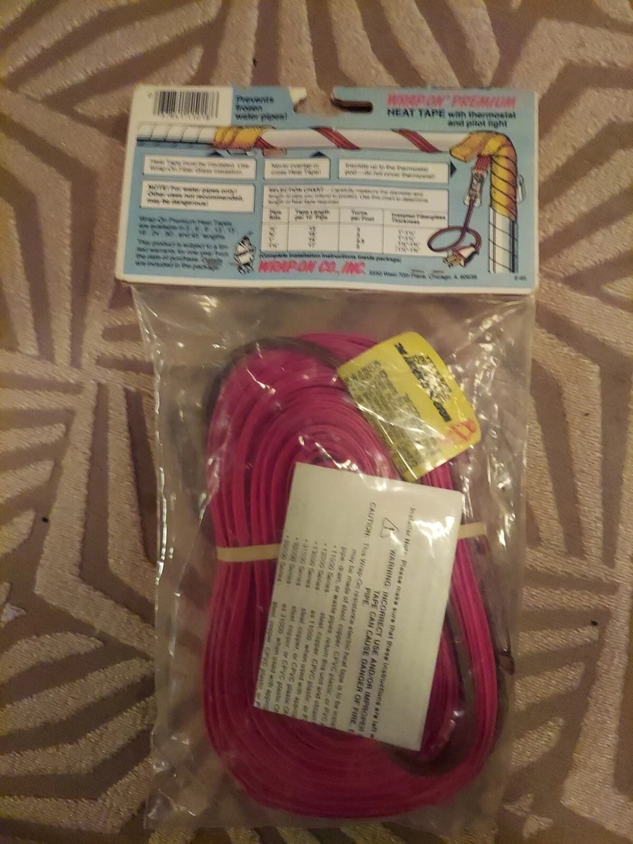 WRAP-ON Automatic Solid Circuit Heat Tape With Thermostat and Pilot Light  18ft | eBay