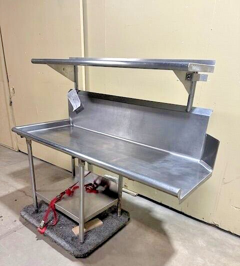 WASSERSTROM &SONS H.DUTY STAINLESS STEEL LEFT SIDE CLEAN DISH TABLE WITH SHELVES