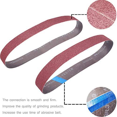 Sackorange 18 PCS 1-1/2 inch x 30 inch Abrasive Sanding Belts - 3 Each of 60 