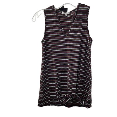Moa Moa V-Neck Sleeveless Multicolor Striped Top Women's Size XS