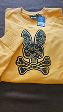PSYCHO BUNNY Dixon Logo Men's Crew Neck Sweatshirt Color Yellow Size 3XL NWT