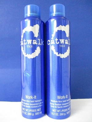Tigi Catwalk Work It Medium-Firm Hold Hairspray 9.2 oz Pack of 2 Dented