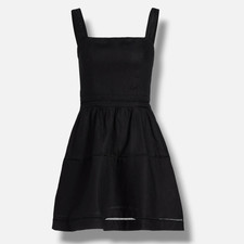 Reformation Women's Black Linen Everett Sleeveless Mini Dress Size 8