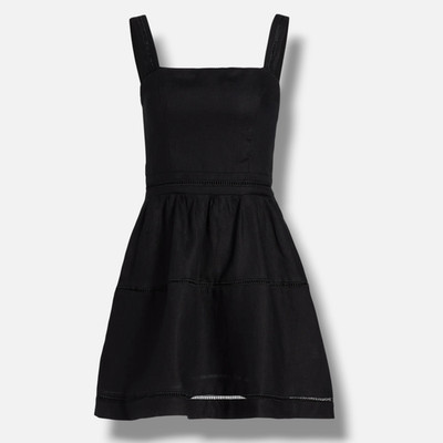 Reformation Women's Black Linen Everett Sleeveless Mini Dress Size 8